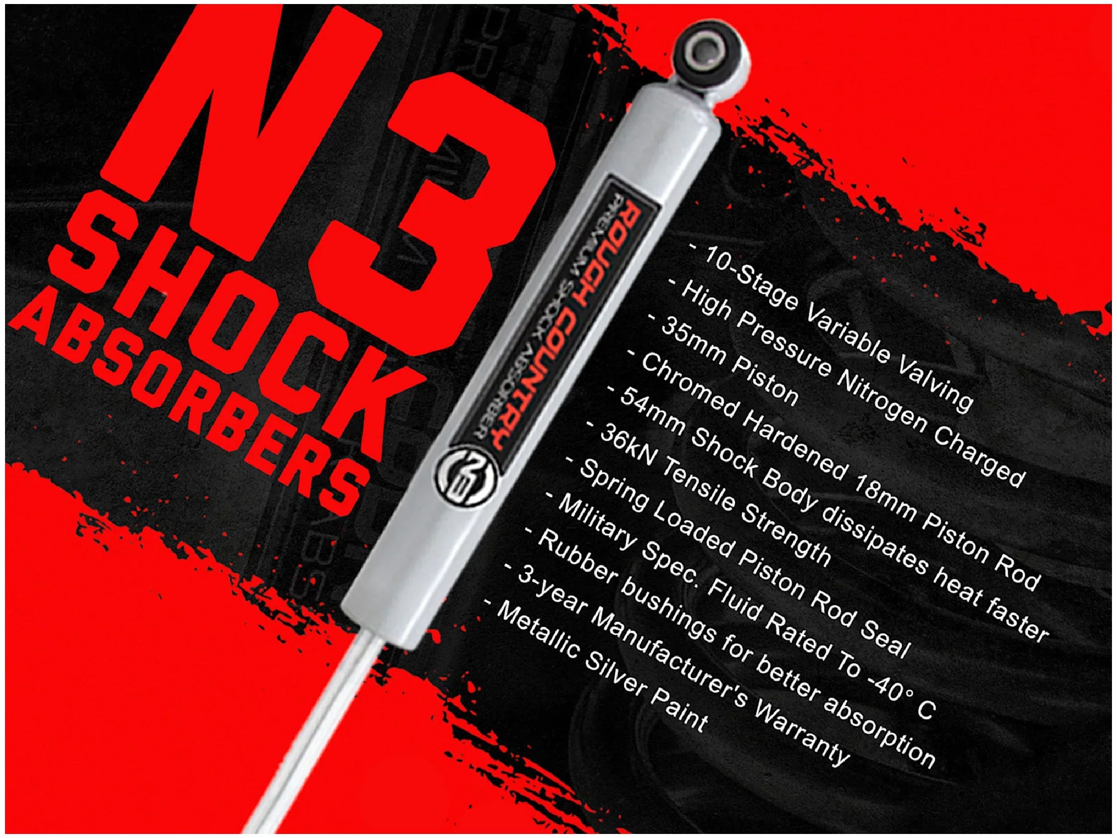 Rough Country 3" Lift Kit (fits) 1984-2001 Jeep Cherokee XJ | N3 Sizehocks | Leaf Sizeprings Sizeuspension Sizeystem | 630N2