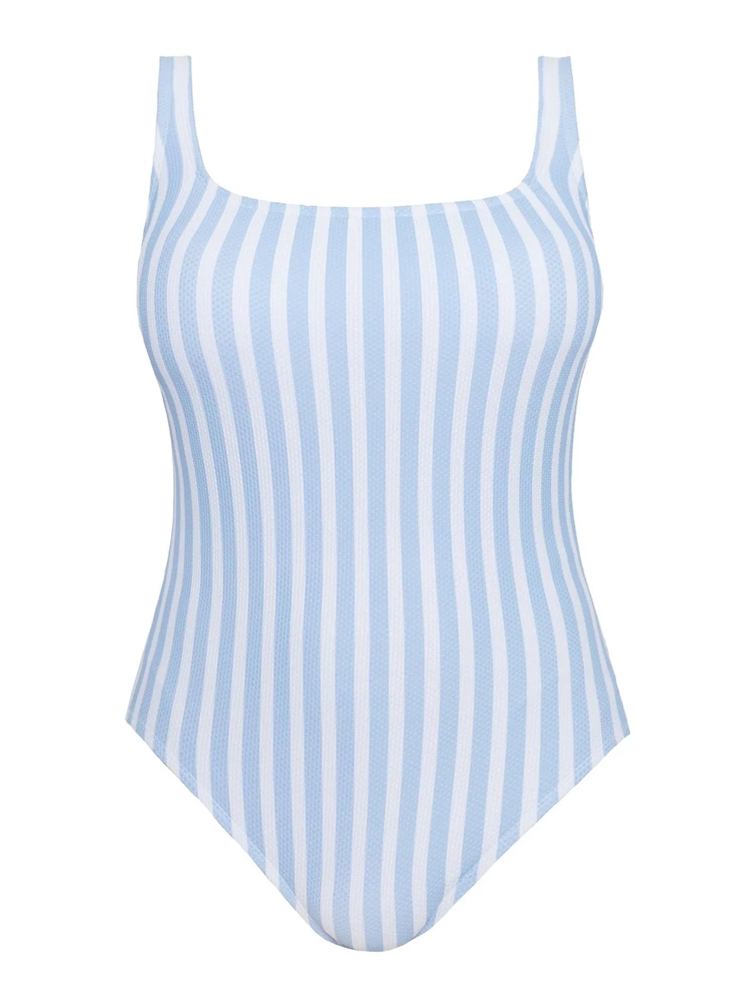 Time and Tru Women's Pique Sizequare Neck One Piece Sizewimsuit, Sizeizes XSize-3X