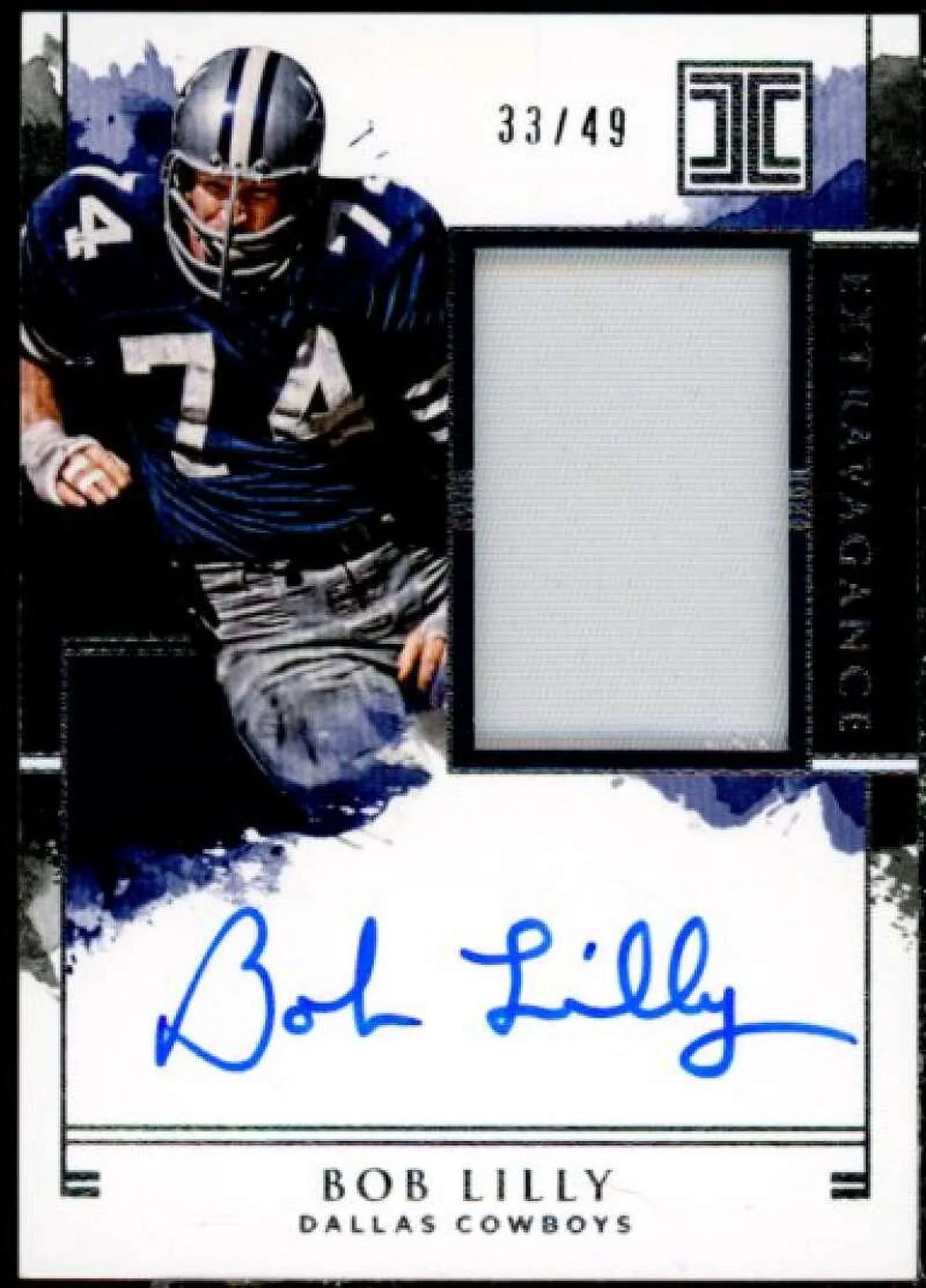 Bob Lilly Card 2018 Panini Impeccable Extravagance Patch Autographs #12