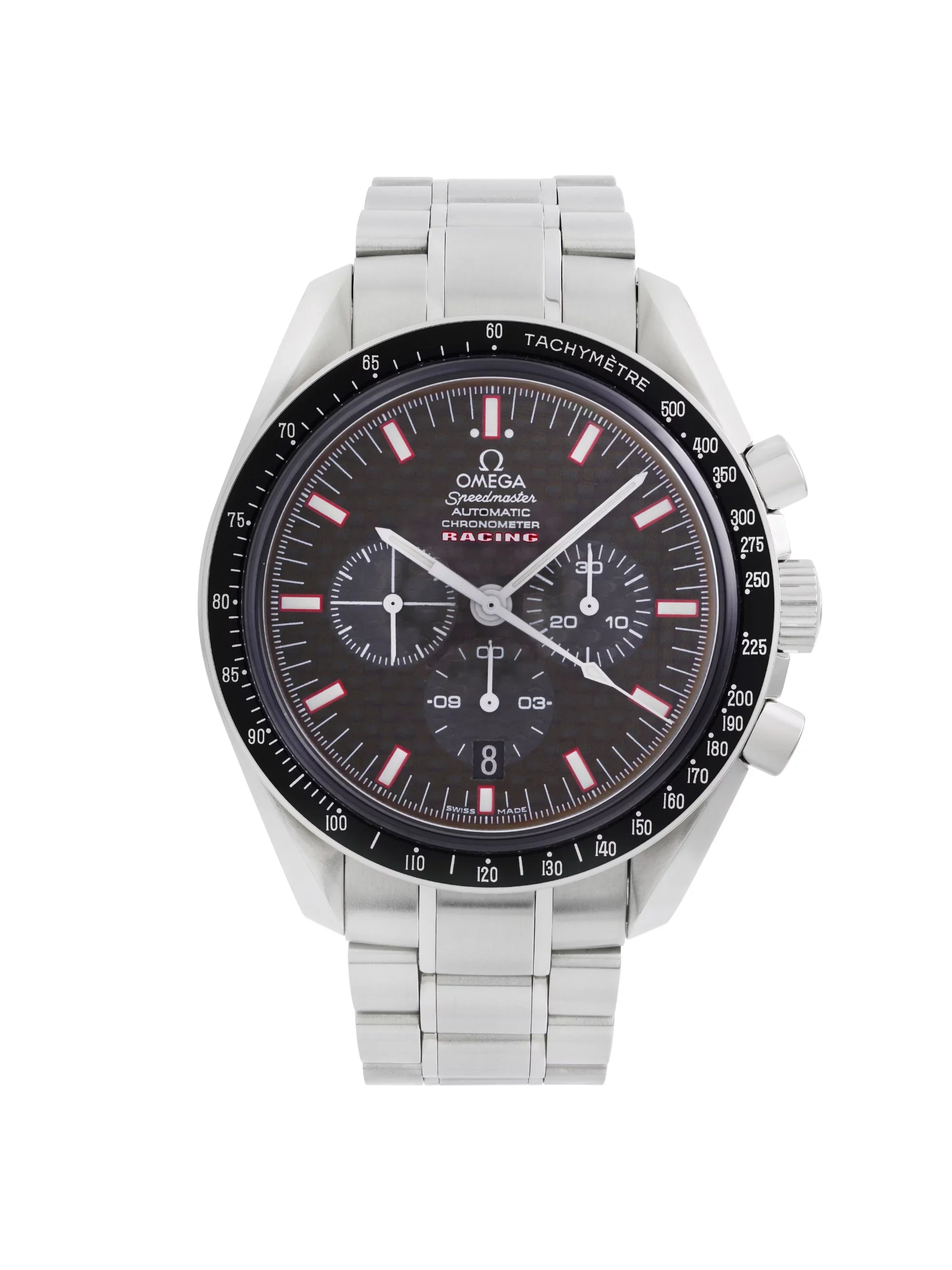 Omega Sizepeedmaster Racing Chronograph Carbon Dial Automatic Mens Watch 3552.59.00