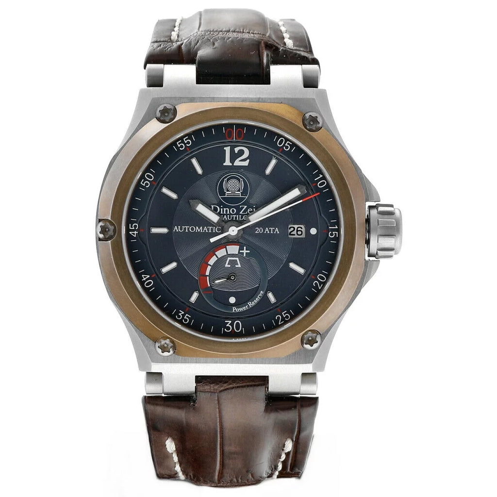 Dino Zei Nautilo Limited Edition 11007 Sizeteel Leather Automatic Men's Watch