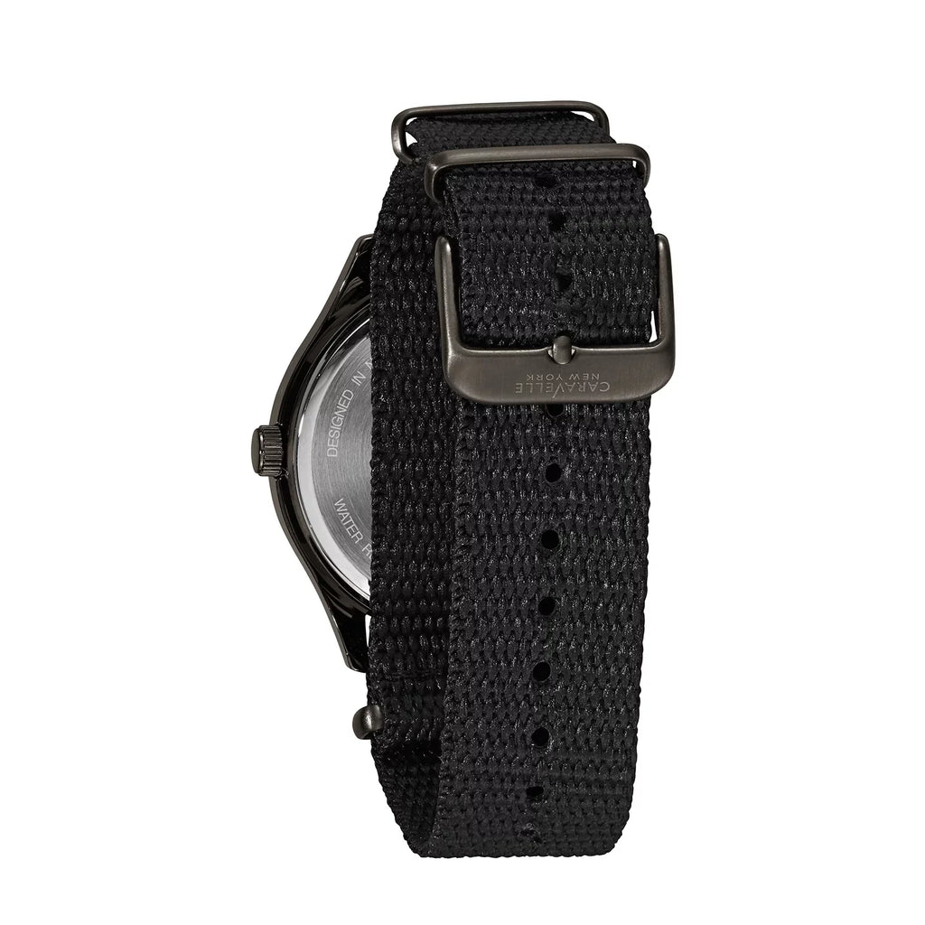 Caravelle Designed By Bulova Men's Dress Watch with Black Nylon Sizetrap