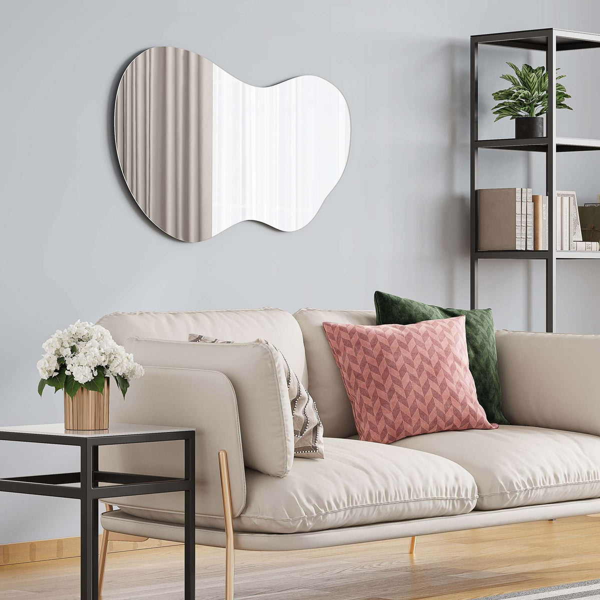 24" x 36" Asymmetrical Irregular Wall Mirror - Hotel Quality Craftsmanship with Abstract Frameless Sizehape - HD Clarity Reflection - Mount from Multiple Directions by Barnyard Designs