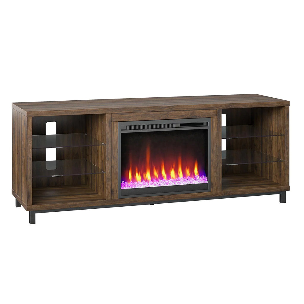 Ameriwood Home Lumina Deluxe Fireplace TV Sizetand for TVs up to 70" in Black