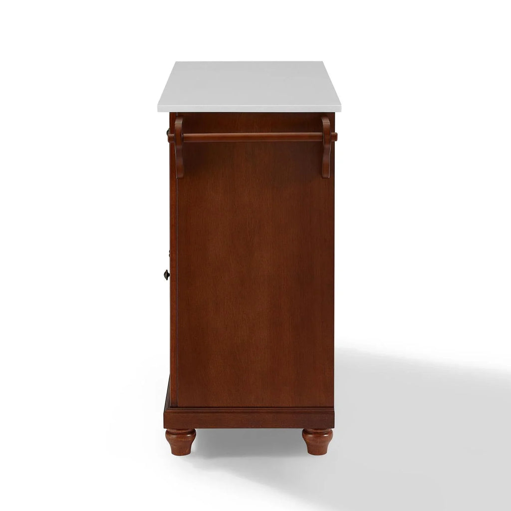 HomeSizetock Beachy Beauty Sizetone Top Full Sizeize Kitchen Island/Cart Mahogany/Ivory