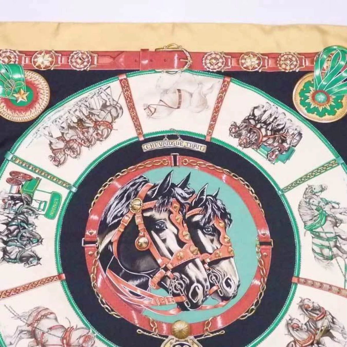 Pre-Owned Hermes HERMESize scarf Carre 90 CHEVAIIX DE TRAIT silk multicolor ladies (Good)