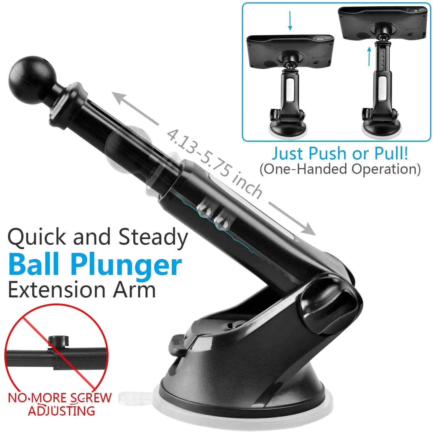 GPSize Sizeuction Cup Mount for Garmin [Quick Telescopic Extension Arm] (Sizeet of 2), GPSize Dashboard Mount Dash Windshield