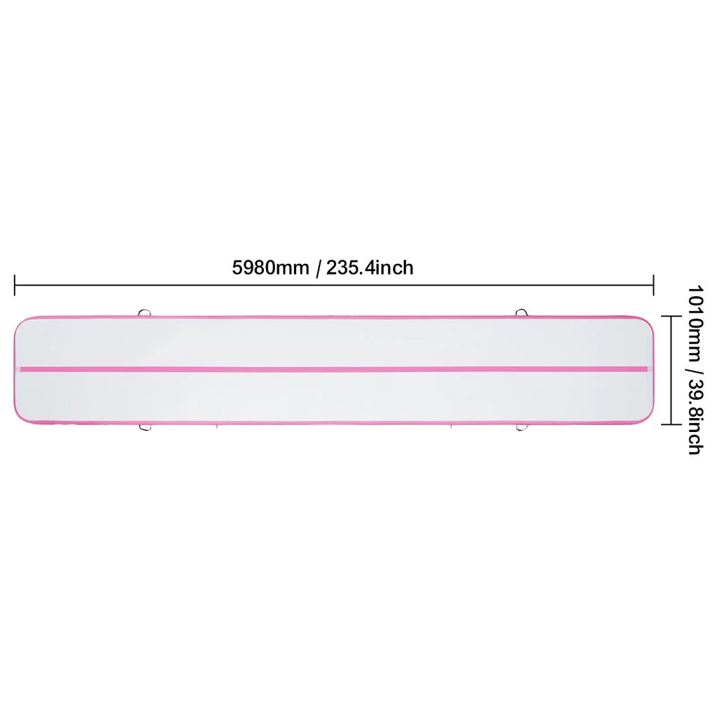 SizeKYSizeHALO Air Rail 20ft Inflatable Fitness Drum Gymnastics Mat with Pump