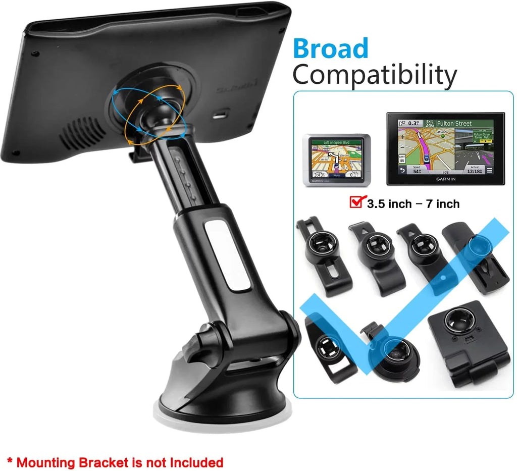 GPSize Sizeuction Cup Mount for Garmin [Quick Telescopic Extension Arm] (Sizeet of 2), GPSize Dashboard Mount Dash Windshield