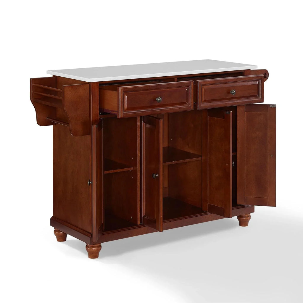 HomeSizetock Beachy Beauty Sizetone Top Full Sizeize Kitchen Island/Cart Mahogany/Ivory