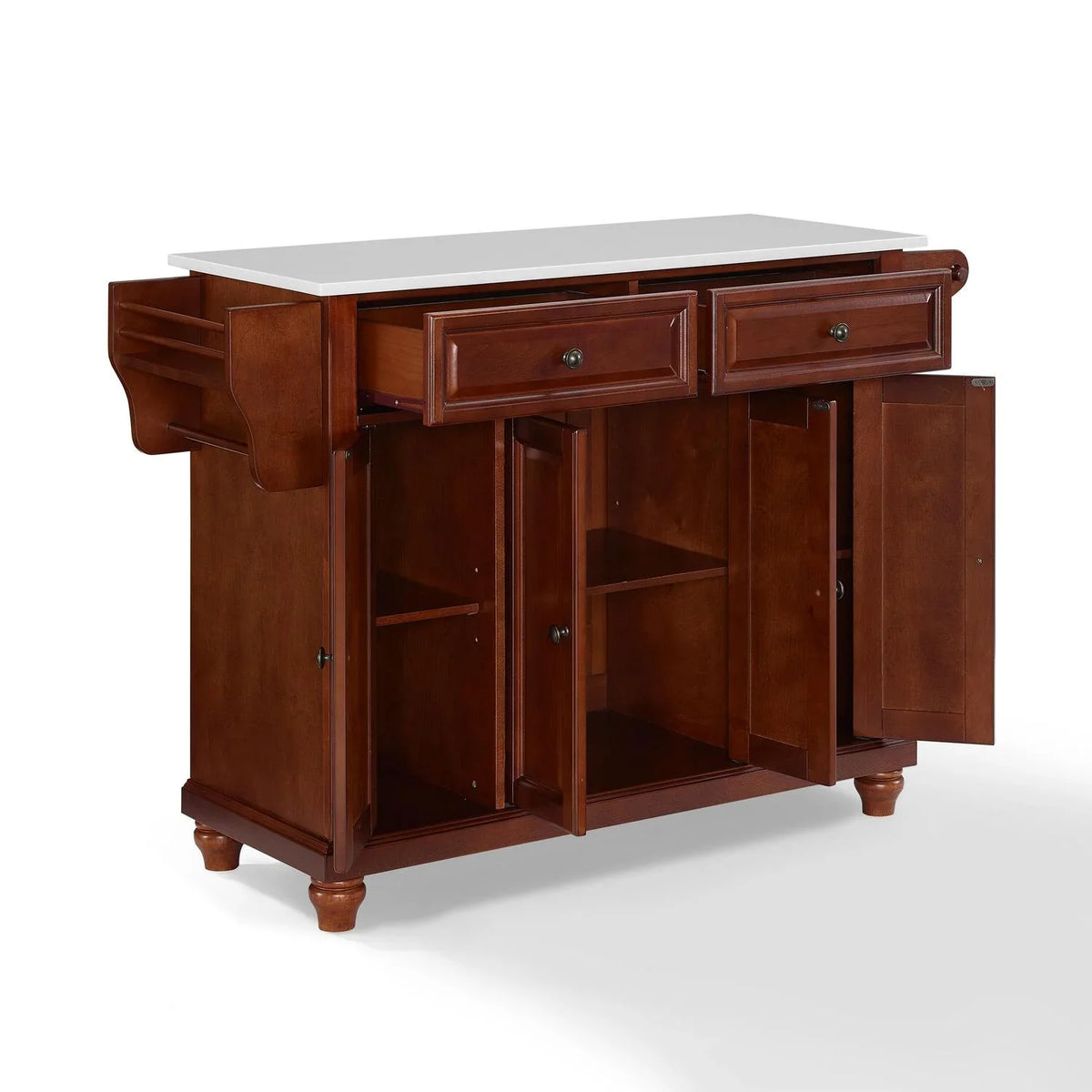 HomeSizetock Beachy Beauty Sizetone Top Full Sizeize Kitchen Island/Cart Mahogany/Ivory