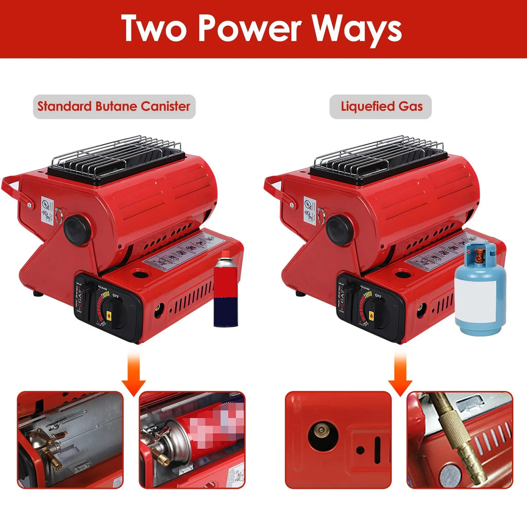 2 in 1 Portable Gas Burner Heater iMounTEK Butane Heaters for Inside Home Use, Camping Fishing