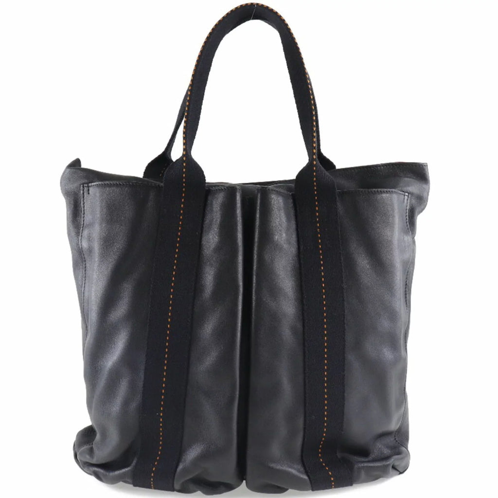 Pre-Owned Hermes Caravan Vertical PM Voderma Black Unisex Tote Bag (Fair)