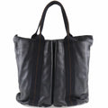 Pre-Owned Hermes Caravan Vertical PM Voderma Black Unisex Tote Bag (Fair)