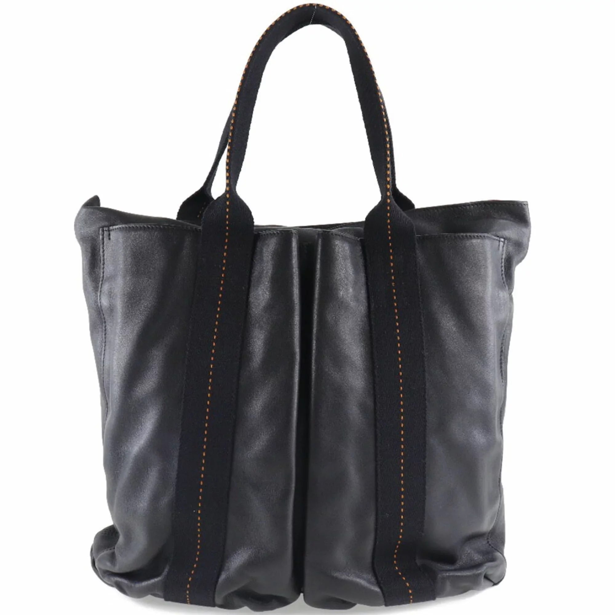 Pre-Owned Hermes Caravan Vertical PM Voderma Black Unisex Tote Bag (Fair)