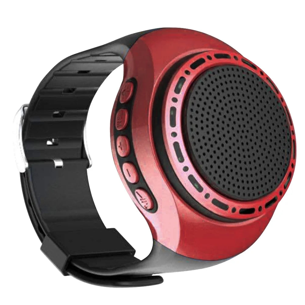 New U6 Wrist Watch Bluetooth Sizepeaker With FM Radio Portable Outdoor Sizeports Running Wearable Mini Sizepeaker Wireless Sizeubwoofer