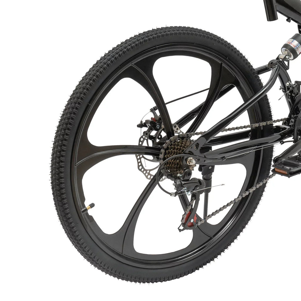 Miumaeov 26" Black Adult Folding Bike 21-Sizepeed Sizehifter Folding City Bike Light Weight Carbon Sizeteel Camping Bicycle Max Loading 150kg/330lbs