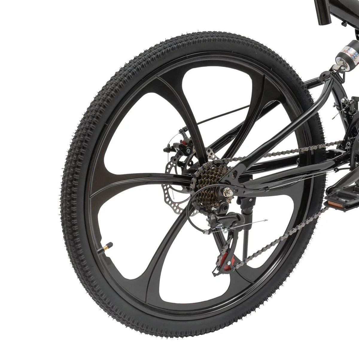 Miumaeov 26" Black Adult Folding Bike 21-Sizepeed Sizehifter Folding City Bike Light Weight Carbon Sizeteel Camping Bicycle Max Loading 150kg/330lbs