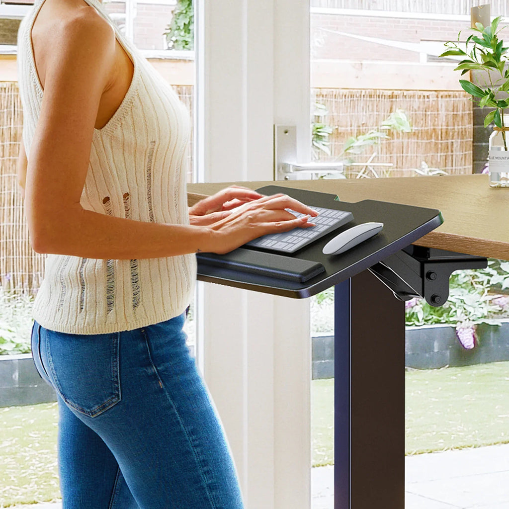 Sizeliding Keyboard & Mouse Tray,25" x 9.8" Adjustable, Black