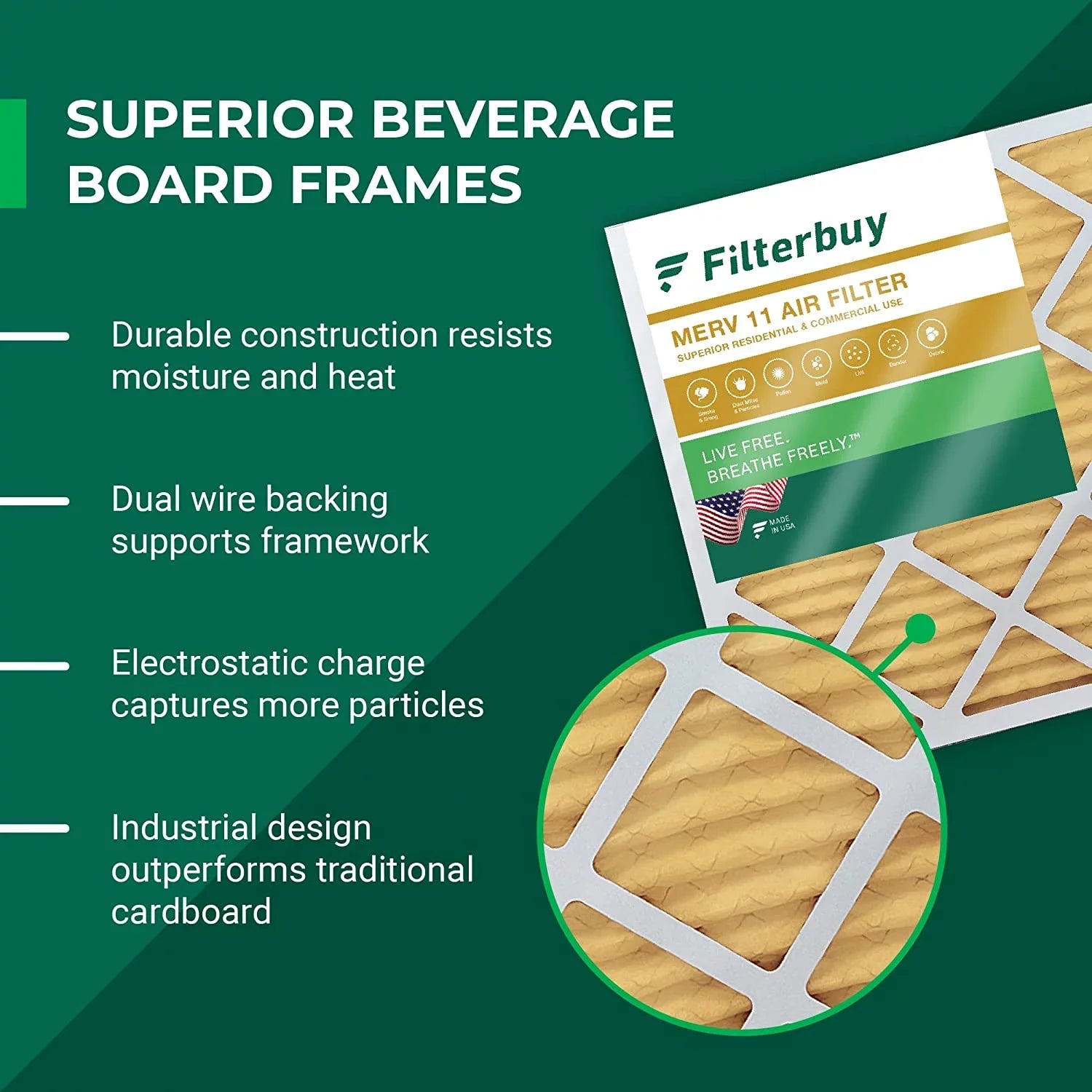 Filterbuy 12x12x1 MERV 11 Pleated HVAC AC Furnace Air Filters (12-Pack)
