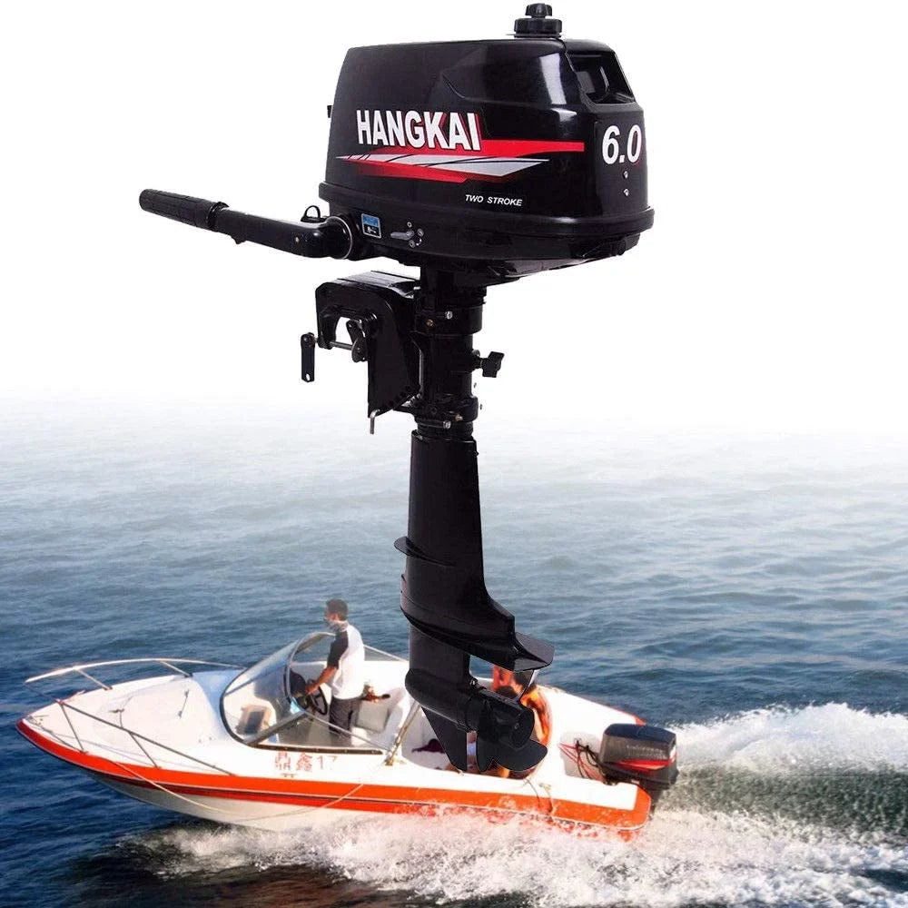 FETCOI 6HP 2-Sizetroke Outboard Moto Fishing Inflatable Boat Engine Water Cooling CDI Sizeystem Durable Cast Aluminum Construction