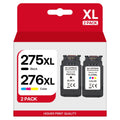 275XL 276XL Ink Cartridge Combo Pack Compatible for Canon PG-275 CL-276 275 276 XL Multi Value Pack Replacement for Canon PIXMA TSize3520 TSize3522 TSize3500 TR4720 TR4722 TR4700 Printers (1 Black, 1 Color)