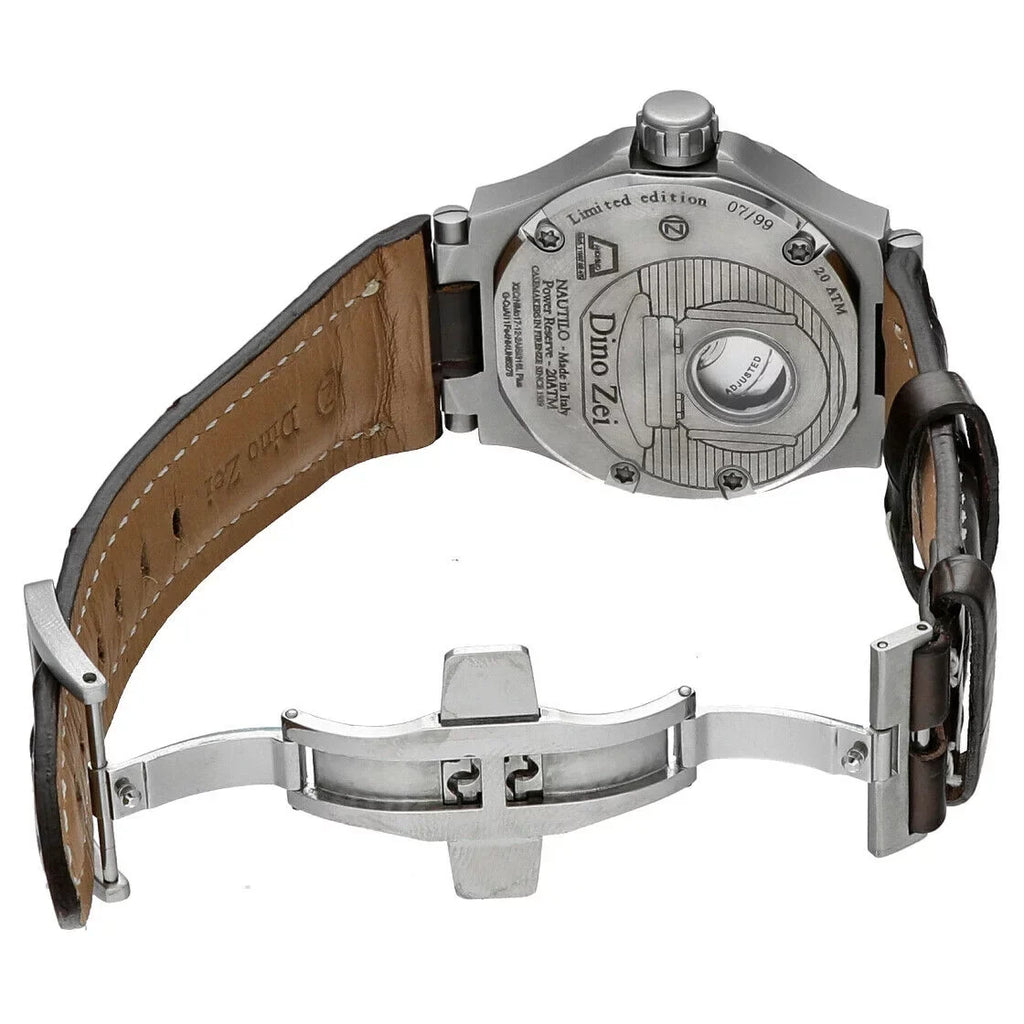Dino Zei Nautilo Limited Edition 11007 Sizeteel Leather Automatic Men's Watch