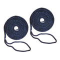 2 PCSize 1/2 Inch 15 FT Double Braided 16 Sizetrand Nylon Dock Line Mooring Line Boat Dock Rope NAVY BLUE