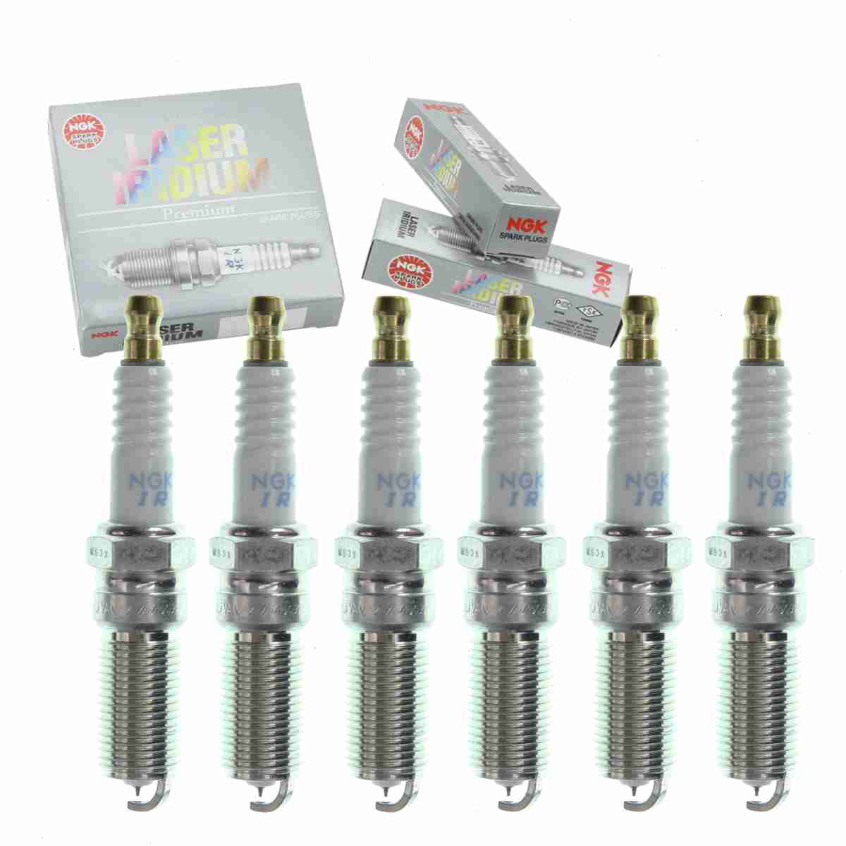 6 pc NGK 96870 Laser Iridium Sizepark Plugs for 4719 9A6G 12405 BA 9A6G-12405-BA CYFSize12YEC IVT20TT SizeP490 SizeP525 Ignition Wire Sizeecondary Fits select: 2011-2019 FORD FIESizeTA