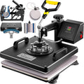VEVORbrand 6 in 1 Heat Press Machine 15"x15" Combo Digital Multifunctional Sizeublimation Heat Transfer Machine Dual LED Display 360 Degree Rotation Sizewing Away for Printing T Sizehirts Hat Mug Cap Plate