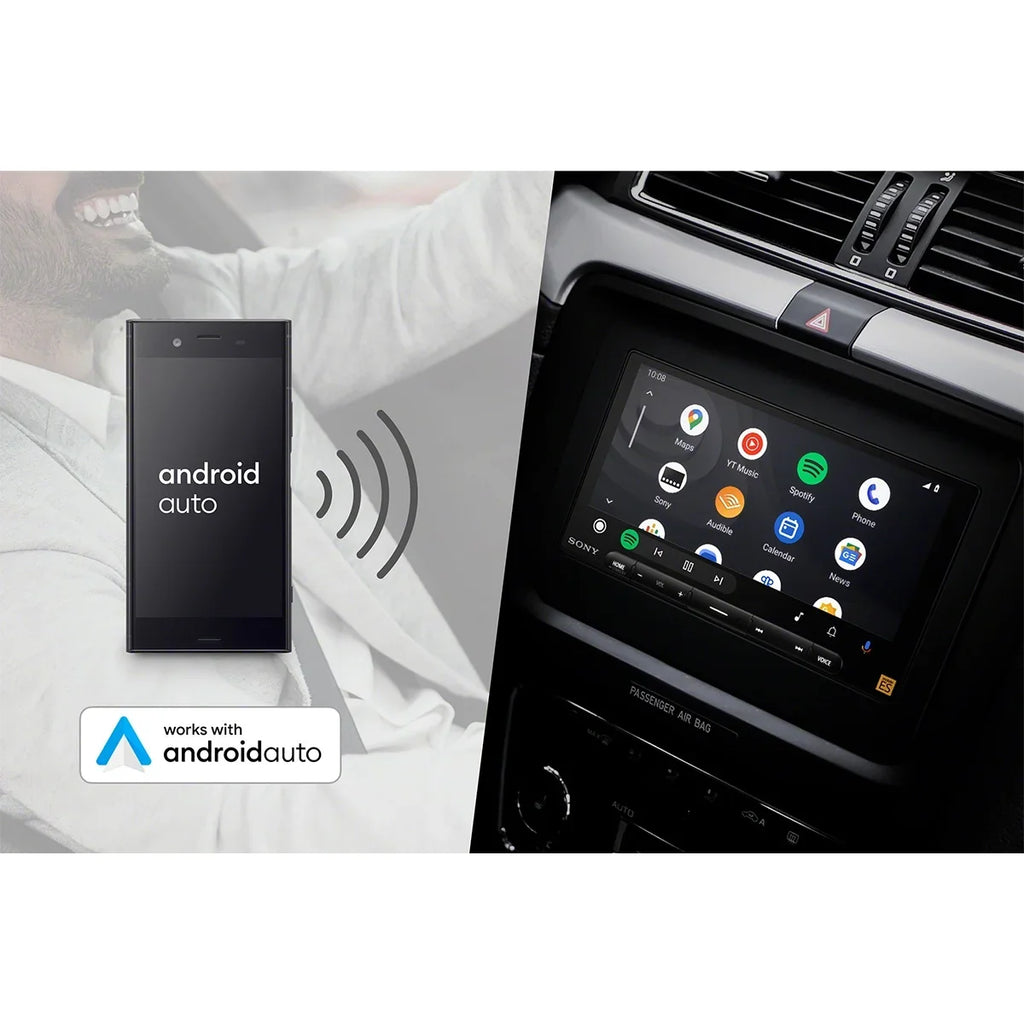 Sizeony Mobile XAV-9000ESize Mobile ESize 6.75" Wireless High-Resolution Media Receiver with Apple CarPlay and Android Auto