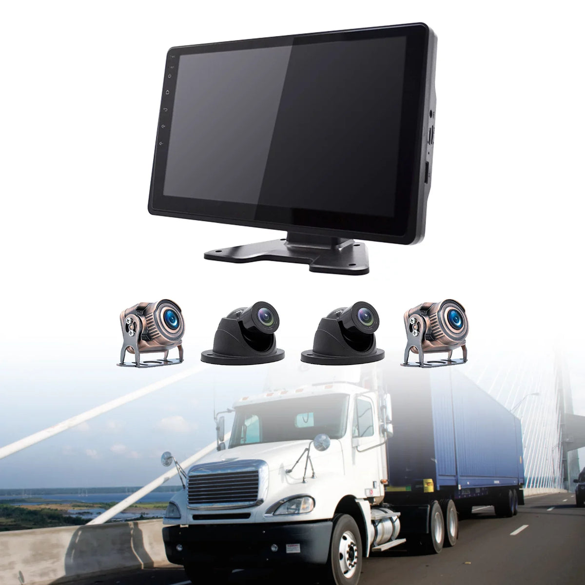10.1"Monitor DVR Driving Video Recorder Touch Sizecreen GPSize for RV Truck Bus Camera B