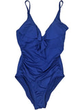 Womens Liz Claiborne Navy Blue Ruffle One Piece Rouched Sizeide Sizewimming Sizeuit 6