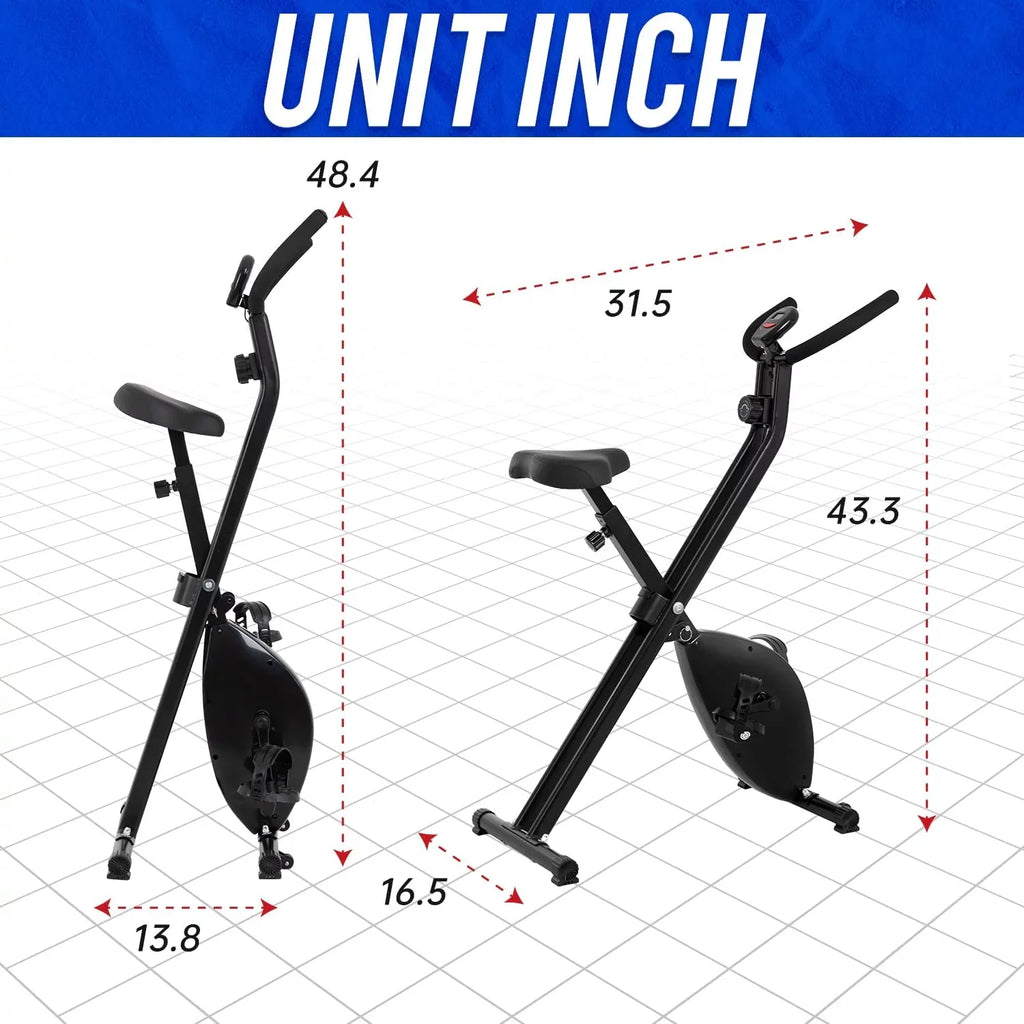 FDW Foldable Exercise Sizetationary Bike with 8 Levels of Magnetic Resistance Indoor Recumbent Exercise Bikes