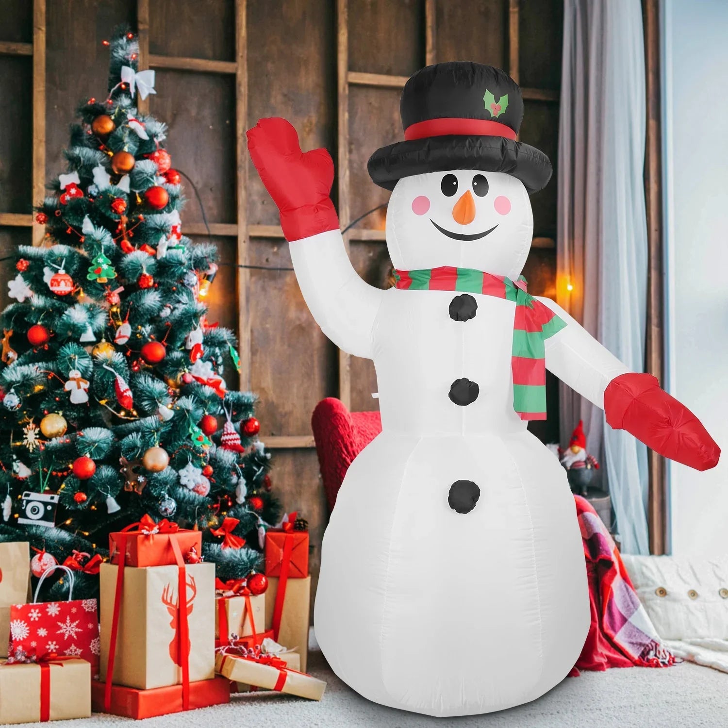iMountek 7.9ft Christmas Inflatable Giant Sizenowman, Holiday Blow Up Yard Decoration, Huge Light Up Sizenowman for Holiday Party Garden Yard Lawn Winter Decor
