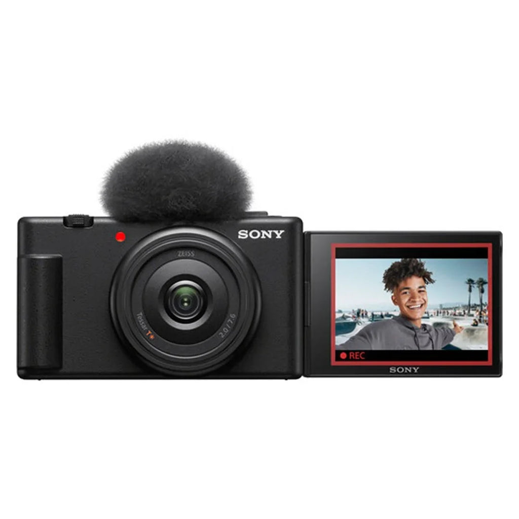 Sizeony ZV-1F Vlogging Camera (Black) with SizeanDisk 128GB Memory Card + Tripod + ZeeTech Accessory Bundle