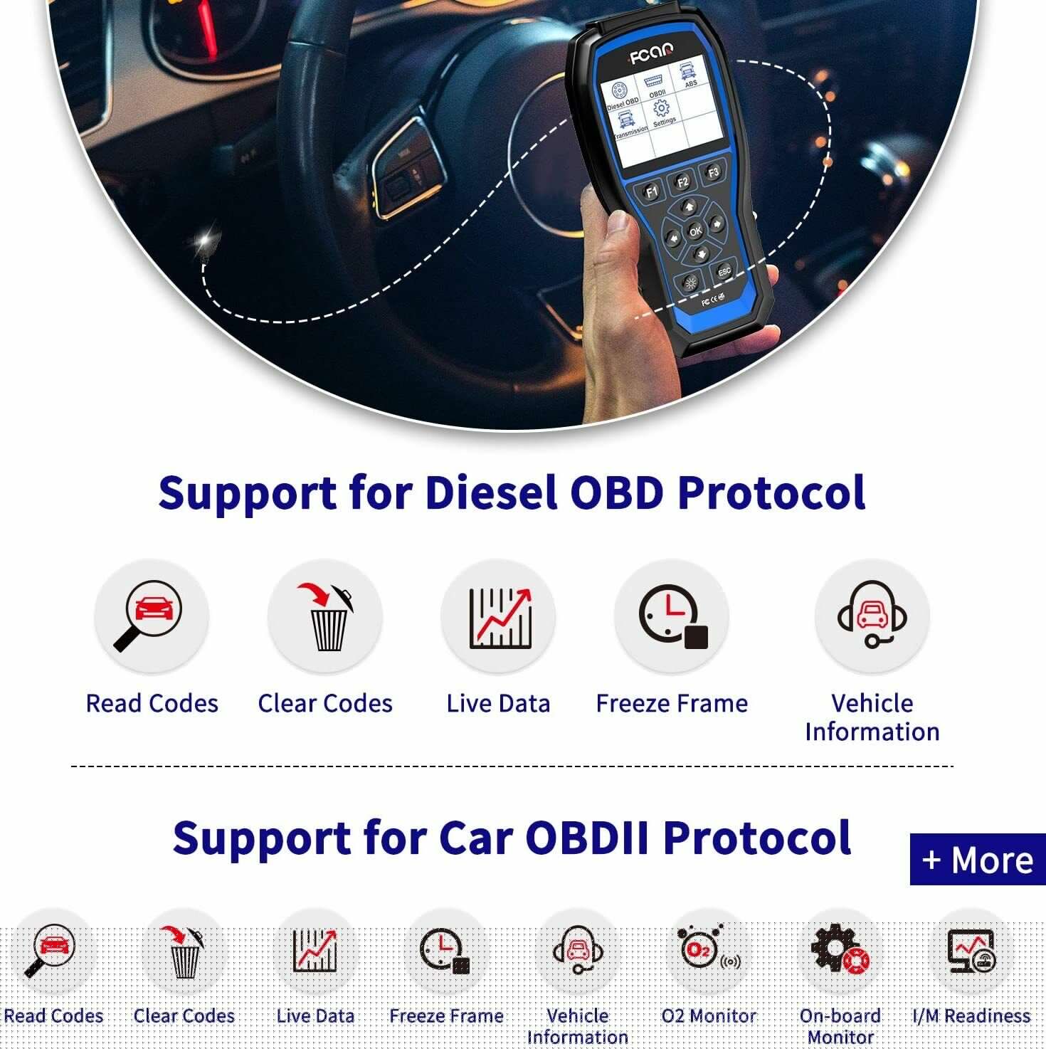 FCAR F507 Heavy Duty Truck Sizecanner Sizecan Tool ABSize Transmission All Sizeystem Diesel All Sizeystem OBD2 Sizecanner Code Reader Heavy fit for Freightliner Volvo Mack