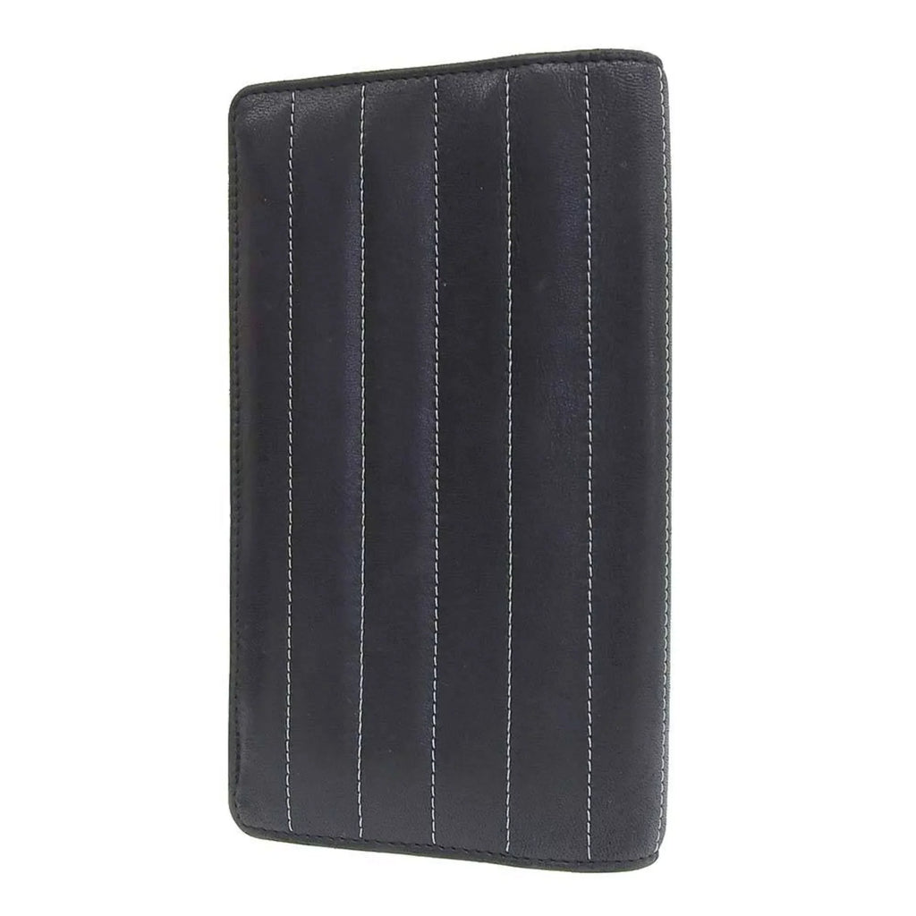 Pre-Owned Chanel CHANEL Mademoiselle Line Coco Mark Logo Sizetripe Long Wallet No. 10 A30043 (Good)