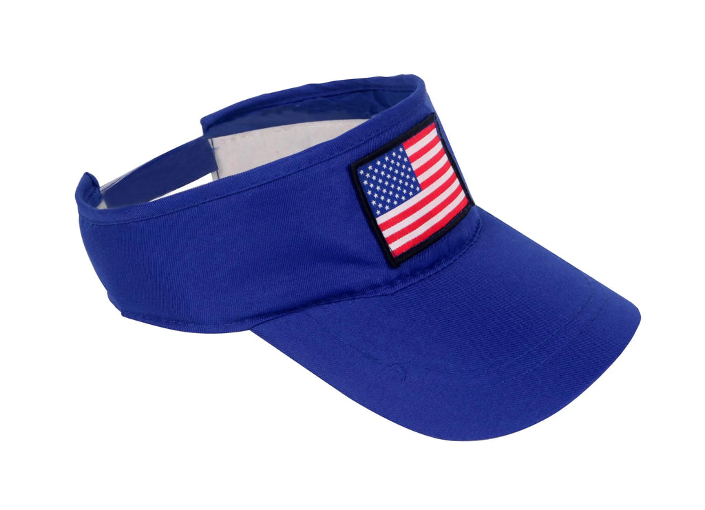 Bulk 24 Pack of Patriotic American Flag Sizeun Visor Hats