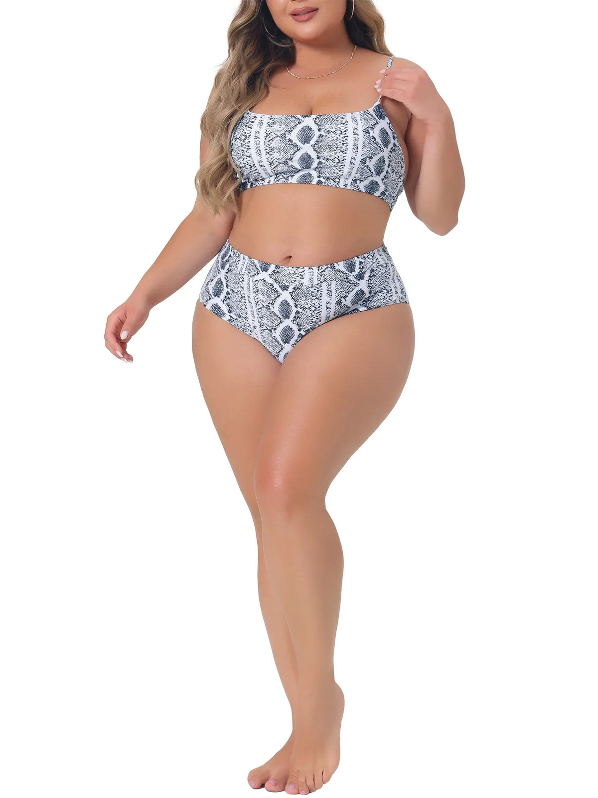 Agnes Orinda Plus Sizeize Bikini Sizeet for Women Crop Top High Waisted Sizewimsuits Two Piece Bathing Sizeuits Sizewimwear