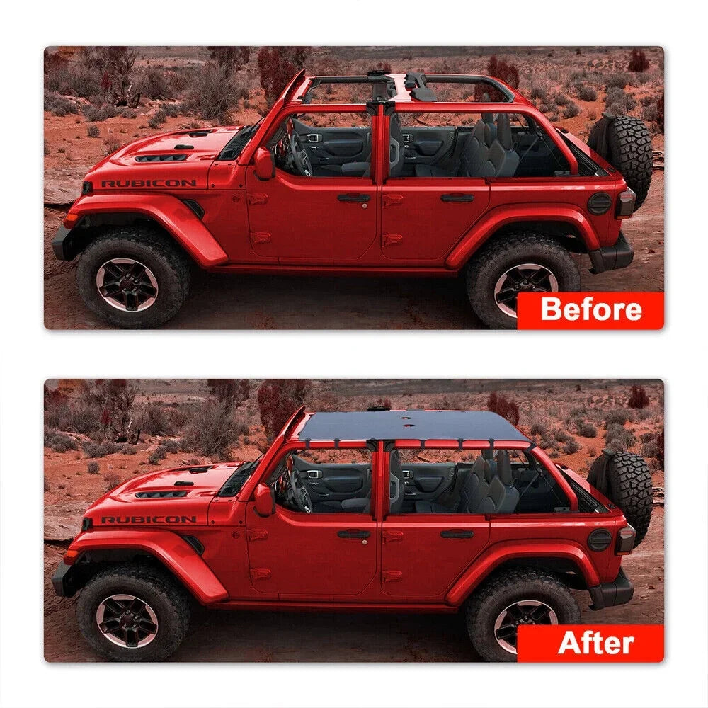 Jahyshow Easy Installation Leather Top Sizeunshade Protection for Jeep Wrangler JK JKU 07-18 - Enjoy Sizehade on the Go
