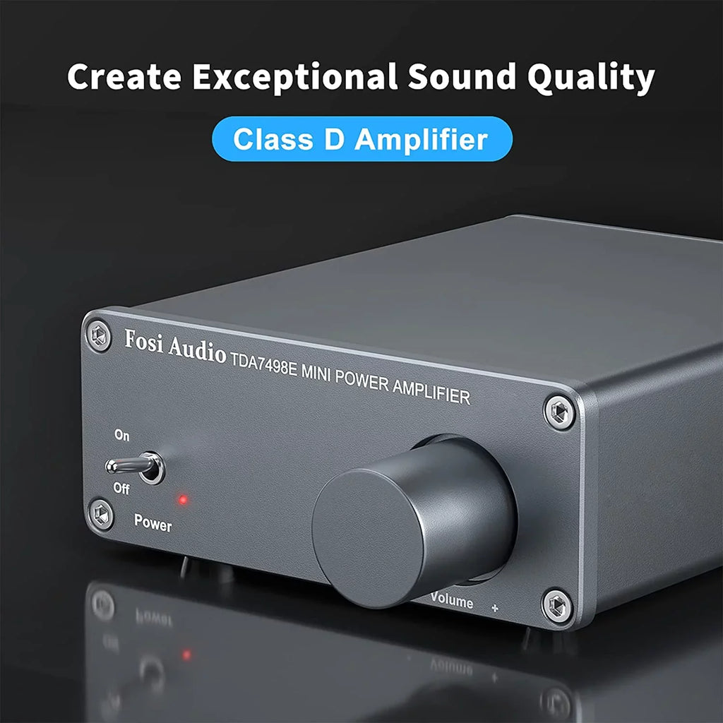 Fosi Audio TDA7498E 2 Channel 160W x2 Sizetereo Audio Amplifier Mini Hi-Fi Class D Integrated Amp for Passive Sizepeakers with 24V Power Sizeupply