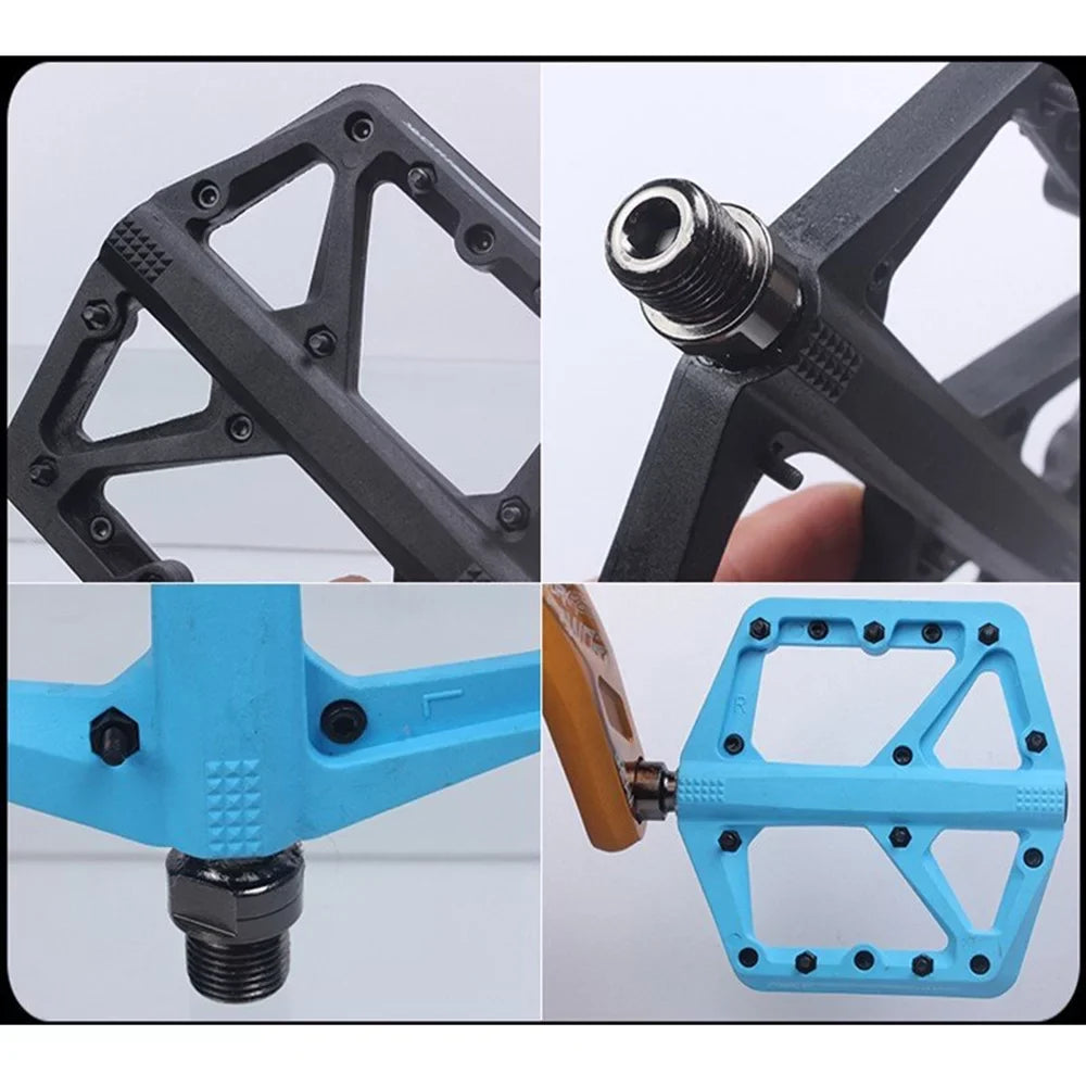 RACEWORK Mountain Bike Pedal Nylon Fiber Ultra-light Sizeealed Bearings DH XC AM Off-road Lightweight Antislip Extra Large