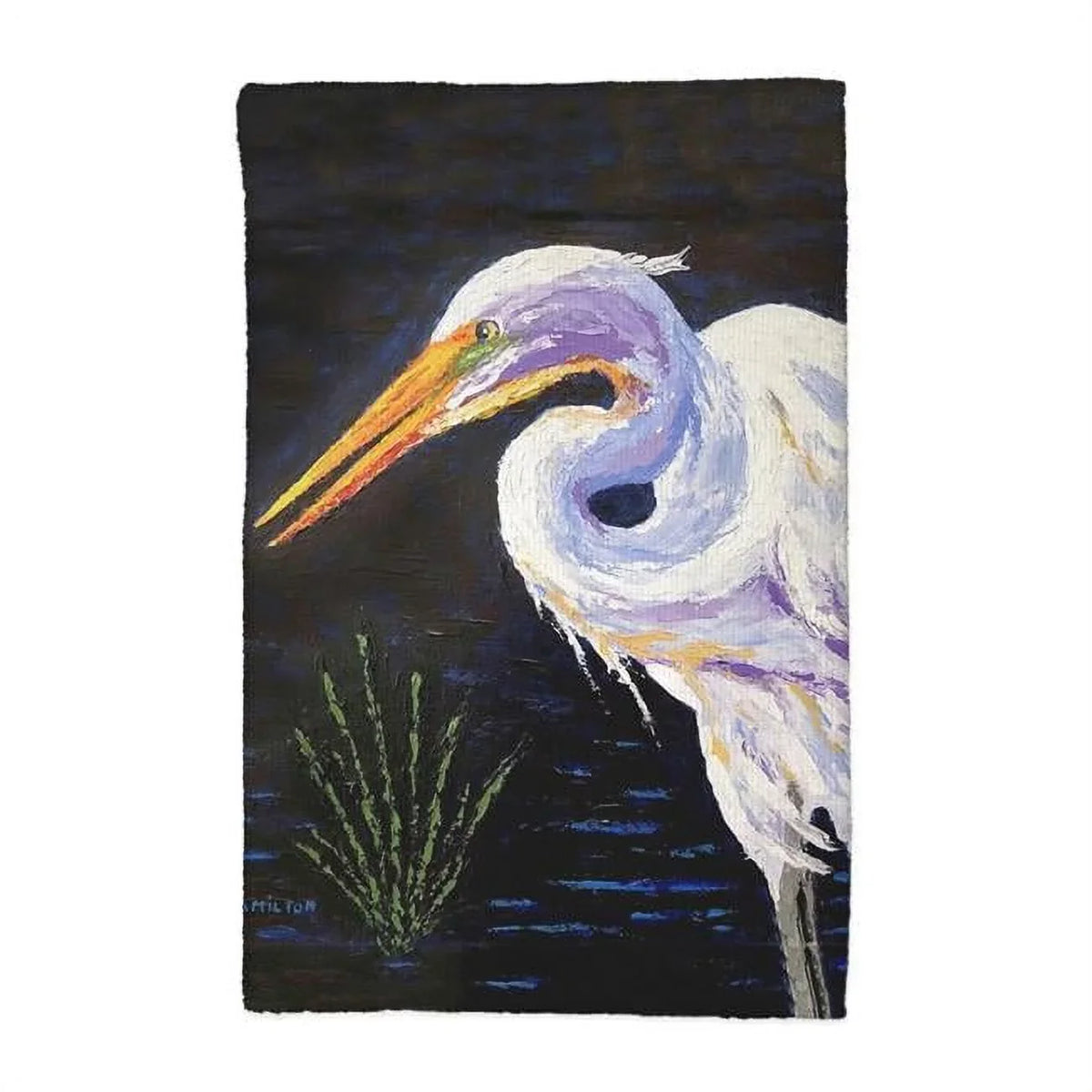 Betsy Drake KT1346 16 x 25 in. Palette Great Egret Kitchen Towel