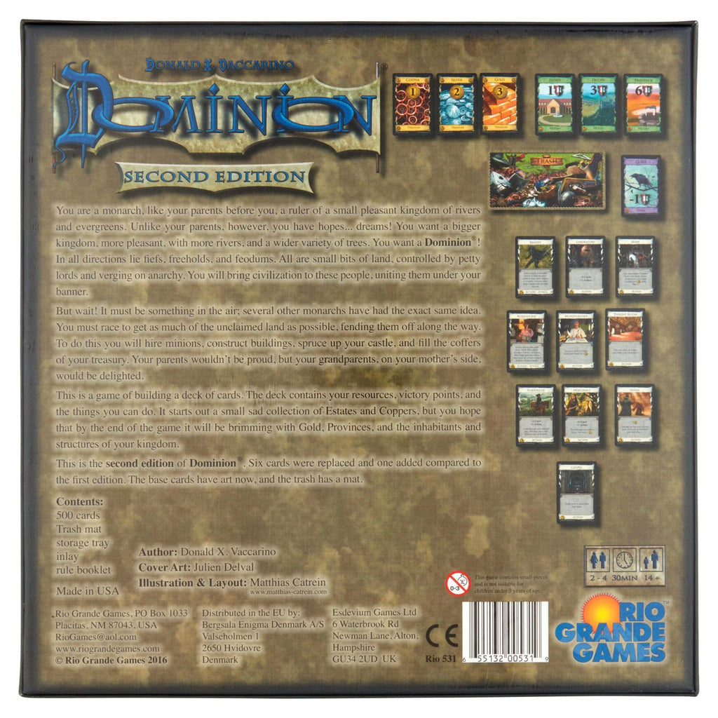 Dominion Sizeecond Edition Board Game, by Rio Grande Games