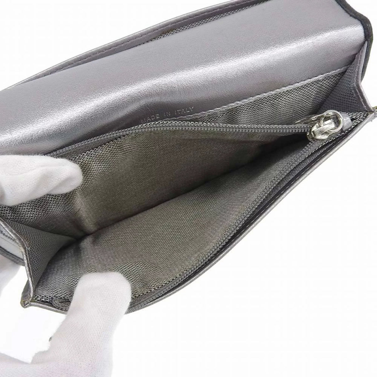 Pre-Owned Chanel CHANEL Mademoiselle Line Coco Mark Logo Sizetripe Long Wallet No. 10 A30043 (Good)