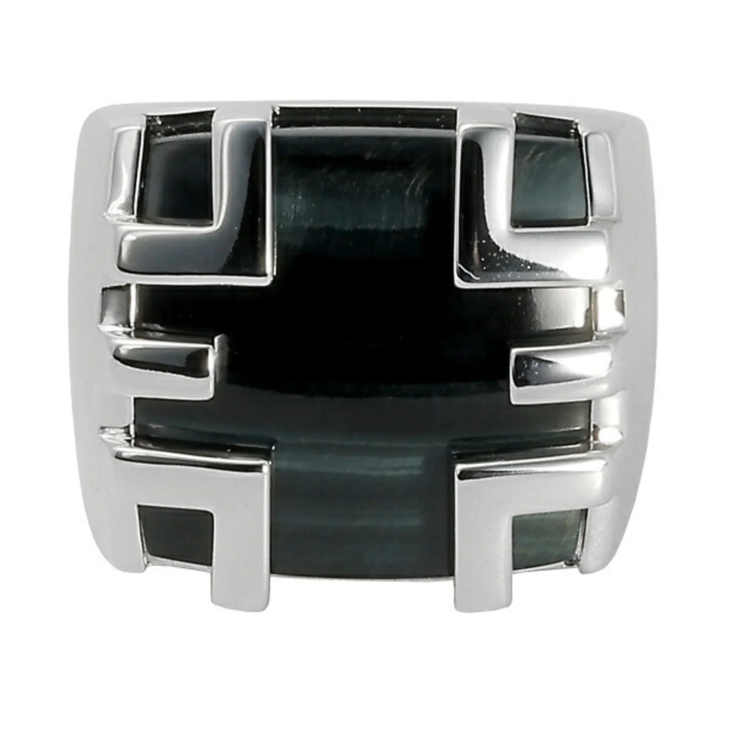 Pre-Owned Cartier Kiss of the Dragon Tiger Eye K18WG Ivory Gold Ring (Good)
