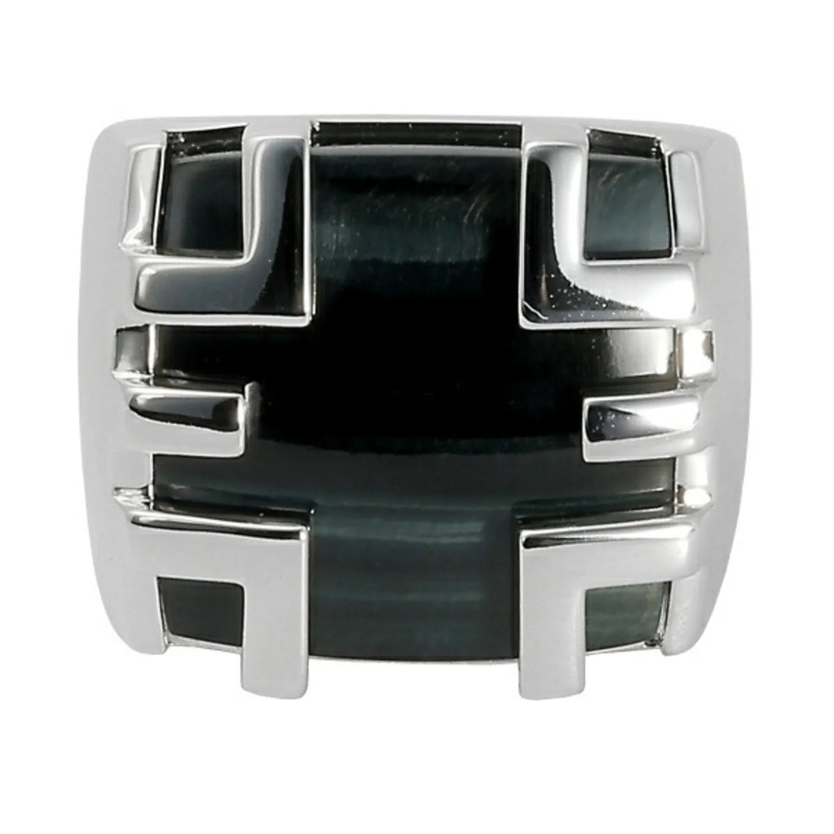 Pre-Owned Cartier Kiss of the Dragon Tiger Eye K18WG Ivory Gold Ring (Good)