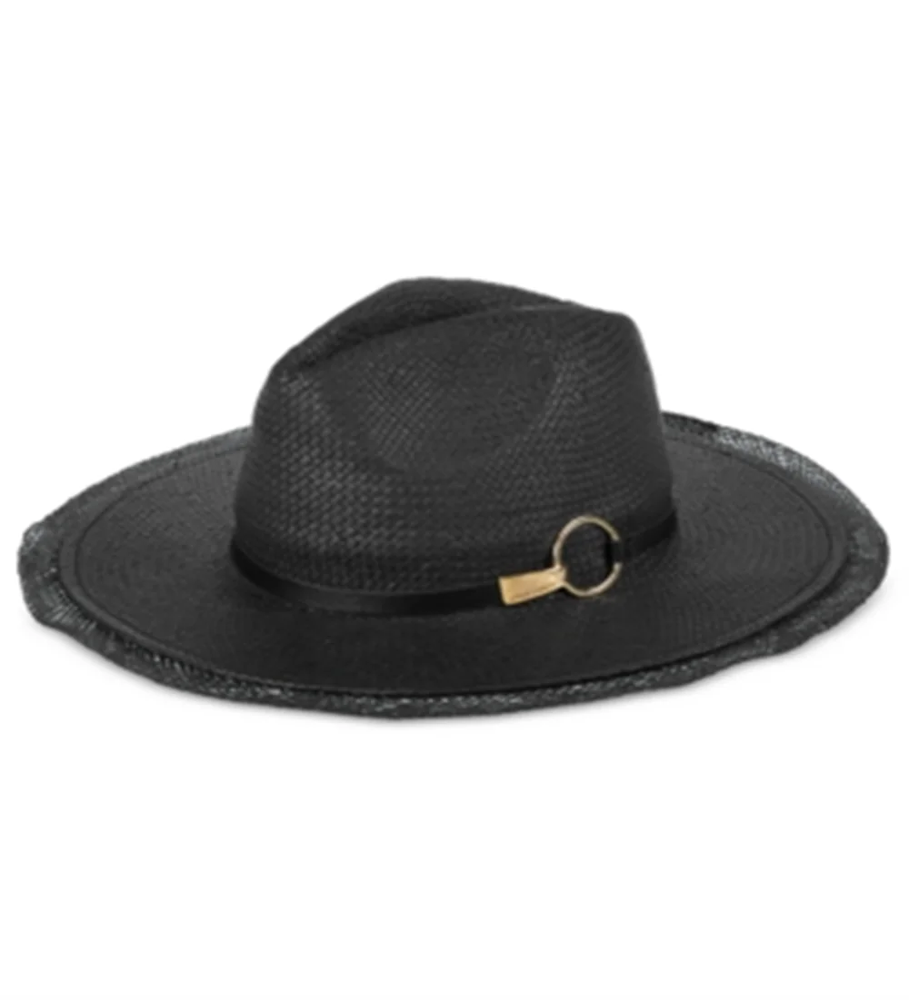 Vince Camuto Men's Ring Panama Hat Black Sizeize Regular