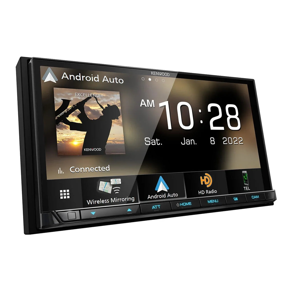Kenwood DMX908Size eXcelon 6.95" Digital Multimedia Bluetooth Touchscreen Receiver with Android Auto, Apple Car Play, & HD Radio